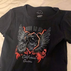 NWOT PACSUN black cropped graphic tee size S NEVER WORN BEFORE